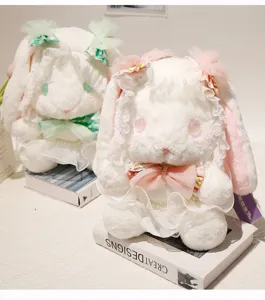 Lolita lace rabbit plush toy cute princess bunny stuffed doll birthday gift for girls