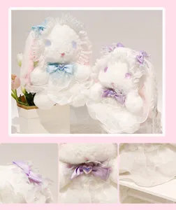 Cute Lolita plush bunny doll soft stuffed animal toy sweet lace dress girl gift 1pc