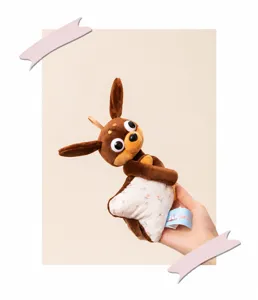 Quirky long neck animal plush toy cute stuffed doll with mini pillow bag pendant