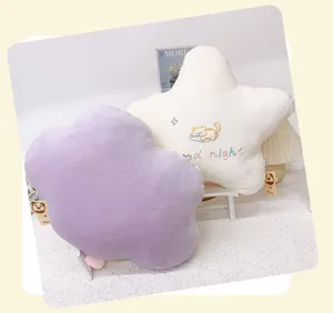 Set di cuscini in peluche stella e nuvola carini, morbido cuscino per divano.