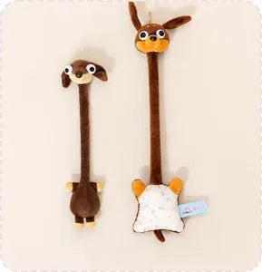 Cute long neck funny animal plush toy soft doll comparison regular and large size for kids.