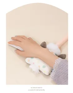 Plush animal wrist rest mouse pad cute soft support for office desk and computer gaming.