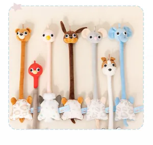 Cute long neck animal plush toy detail, funny stuffed doll with bean bag base, soft toy charm.
