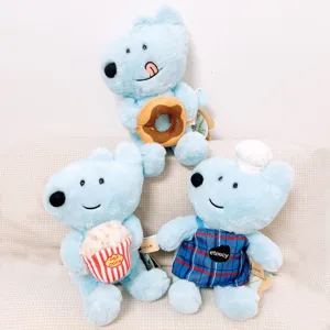 Cute Healing Puppy Plush Toy Stuffed Animal Doll Cute Dog Pillow With Food Accessories Soft Companion Doll Gift