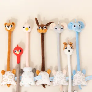 Long neck animal plush toys cute funny beanbag dolls soft cartoon bag pendant plushies