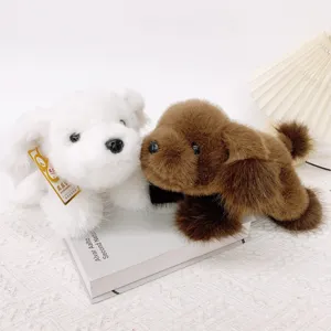 Cute plush dog stuffed animal toy, soft fluffy puppy doll set for kids and home decor