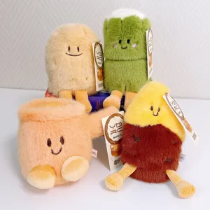 Set di simpatici peluche tema tè arrostito, morbida bambola di peluche regali.