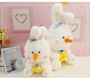 Cute snowman rabbit plush toy soft stuffed animal doll cute hugging pillow gift for kids