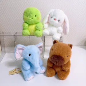 Cute animal plush toys set, soft stuffed doll desk companion ornaments for birthday gifts.