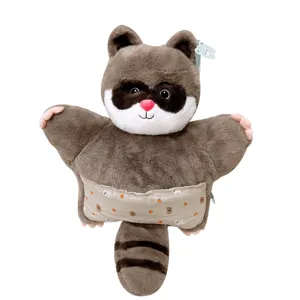 Cute raccoon plush toy pillow, soft animal cushion for office home decor and kids gift.