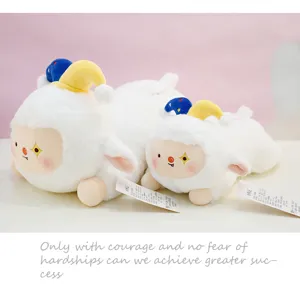 Cute circus sheep plush pillow, soft stuffed animal toy with jester hat, perfect sleeping companion.