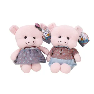 Cute couple plush pig stuffed toys soft matching outfit plush dolls main display items