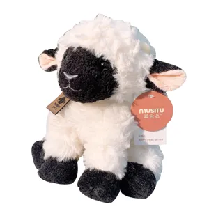 Cute black-faced lamb plush toy soft stuffed animal doll birthday gift for kids.