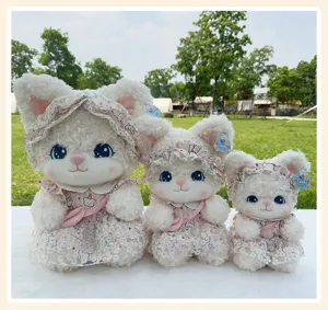 Fairytale series cute rabbit plush toy set soft stuffed animal doll girl gift detail view
