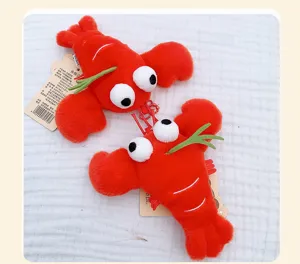 Cute lobster plush keychain soft stuffed animal toy funny bag pendant gift for women girls