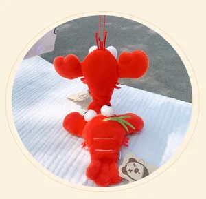 Red lobster plush toy cute keychain stuffed animal bag pendant soft doll gift for girls