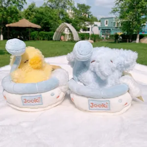 Cute plush toy set featuring cute animals in mini bathtubs with shower heads, perfect gift.