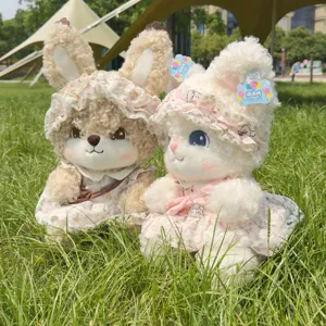 Fairy Tale Series Cute Rabbit Plush Toy Soft Stuffed Animal Doll With Lace Dress And Hat Sleeping Girl Gift