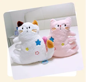 Cute cat plush pillow stuffed animal toy soft cartoon kitten cushion for sofa bedroom home decor