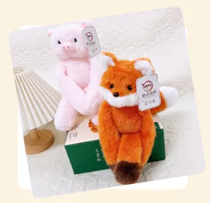 Cute long arm lazy plush pig and fox toys, soft stuffed animals companion sleeping dolls gift.