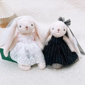 Cute Lop-Eared Rabbit Plush Toy Stuffed Animal Princess Wedding Dress Bunny Doll Soft Sleeping Companion Girl Gift