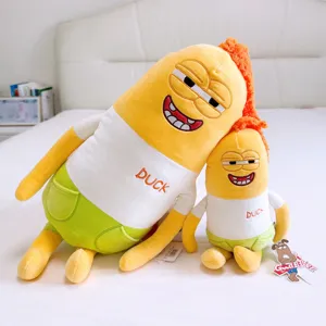 Set di peluche anatra divertente carino, morbida bambola di coppia vista principale ideale