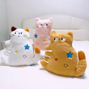 Cute multi-legged cat plush pillow, soft stuffed animal doll for home sofa and office nap.