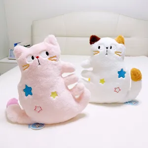 Cute multi-armed cat plush pillow, soft stuffed animal doll for home sofa and office nap.
