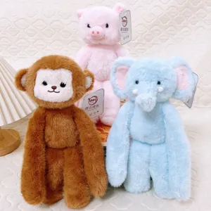 Cute long-arm lazy plush monkey pig elephant stuffed animal toys companion gifts