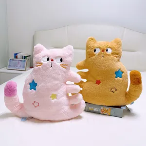 Cute cat plush pillow stuffed animal soft toy for kids home sofa bedroom decor gift.