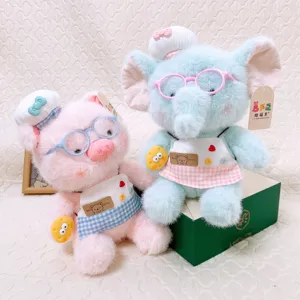 Cute chef plush toy stuffed animal soft doll cute pig elephant gift for girls