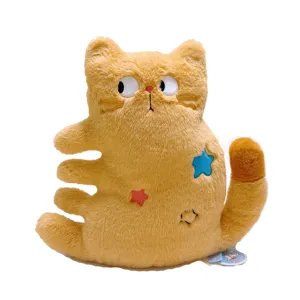 Cute orange cat plush pillow soft stuffed animal plush toy for home sofa office nap use