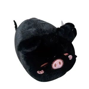Süßes schwarzes Schwein Plüschtier rund weich Dekompression Puppe Kissen süßes Geschenk für Mädchen