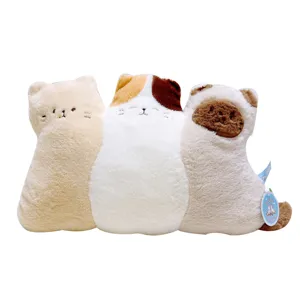 Cute cat plush pillow, soft stuffed animal cushion for bedroom, sofa, and dorm decor gift.
