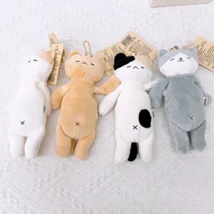 Cute plush cat keychain soft animal doll pendant bag charm fluffy toy cute gift for kids