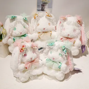 Lolita Rabbit Plush Toy Cute Stuffed Animal Princess Bunny Doll With Lace Bow