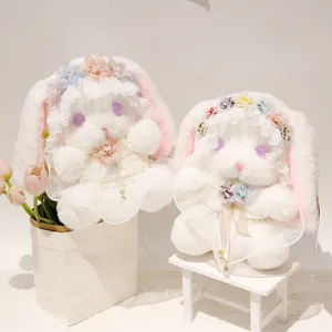 Cute Lolita Bunny Plush Toy Stuffed Animal Doll Soft Pillow for Girls Birthday Gift