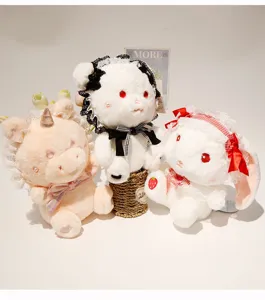 Cute Lolita plush unicorn rabbit toy soft stuffed doll sweet girlish style bedroom decor