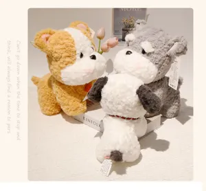Simpatico cucciolo peluche simulazione cane schnauzer shiba inu bambola regalo di compleanno