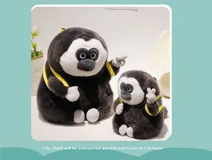 Peluche scimmia saki dalla faccia bianca con zaino carina bambola morbida regalo