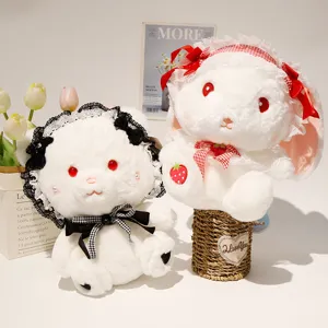Cute Lolita Stuffed Animal Plush Toy Rabbit Bear Unicorn Soft Doll Pillow Gift With Lace Bowknot