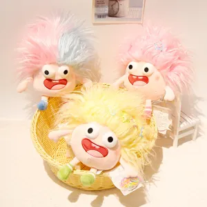 Funny fuzzy hair plush doll funny cute toy stuffed toy cartoon plushie cute gift main view