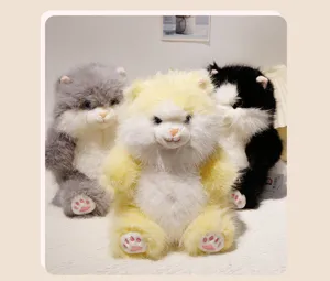 Gatto di peluche in visone soffice bambola simpatico giocattolo morbido regalo per bambini.