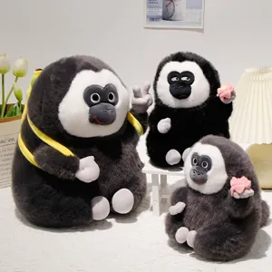 Scimmia Monaco Faccia Bianca Peluche Carino Bambola Animale Stuffed Con Zaino Banana Loto Giocattolo Antistress