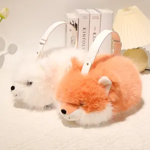 Graziosa borsa peluche animale visone morbida borsa tracolla stile moda regalo quotidiano