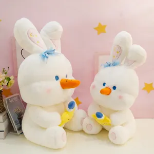 Cute snowman rabbit plush toy soft stuffed doll cute animal pillow birthday gift for kids.