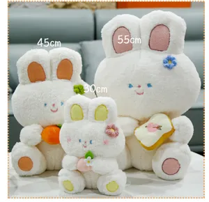 Set di peluche con coniglio dalle orecchie floppy in tre misure, morbido cuscino di bambola.