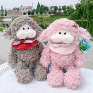 Cute Curly Hair Sheep Plush Toy Stuffed Animal Doll Soft Fluffy Cartoon Lamb Companion Toy For Kids Room Decor Gift