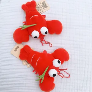 Creative Cute Lobster Plush Toy Beanbag Pendant Soft Stuffed Animal Doll Keychain Bag Hanging Ornament Girls Gift