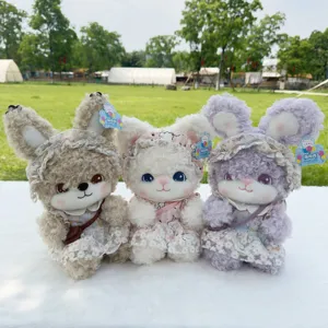 Fairy tale rabbit plush toy cute soft stuffed animal doll girl gift set of three pieces